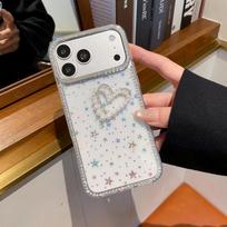 Shiny Glitter Star Rhinestone Shell Pattern Phone Case For iPhone 17 Air 16 15 14 13 12 11 Pro Max 14 Plus Soft Shockproof Cover iphone 17 Pro Max skaidri