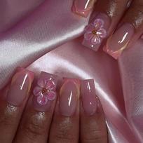 Square Press On Nail Flower Fake Nail Glues On Nail Artificial Acrylic Nail 12 Size 24pcs Stick On Nail for Women Girls 1