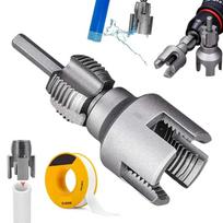 Integruotas vidinių ir išorinių sriegių vamzdžių sriegiavimo įrankis Vamzdžių PVC vamzdžių sriegių pjovimo įrankis 1/2'' 3/4'' vamzdžiams 4 Points sidabras
