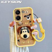 KEYSION Smūgiams atsparus dėklas Xiaomi POCO X8 Pro su dirželiu Minkštas silikonas Mielas 3D animacinis personažas Telefono galinis dangtelis POCO X8 Pro for POCO X8 Pro