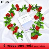 2.4m Artificial Flower Artificial Rose Vine Light Pink raudona