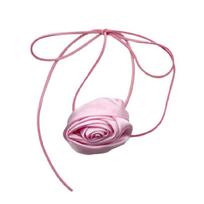 Fabric Rose Choker Tie Fabric Rose Flower Chokers Cloth Accessories for Women 1