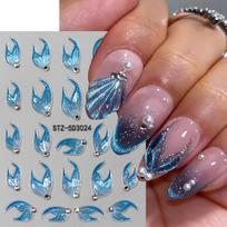 with Diamond Press on Nail Stickers Nail Decals  for DIY Manicure Decorations