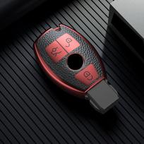 Leather TPU Car Key Case Cover for Mercedes Benz W205 W212 X166 W176 W211 W204 W222 W463 CLA GLC GLK W203 W212 C180 GLK300 CLS SLK raudona