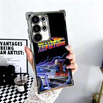 Back To The Future Plating Phone Case For Samsung Galaxy S24 S25 FE S26 Edge S23 Ultra S22 S21 Plus S20 Anti-Fall Airabag Cover Samsung S24 Ultra