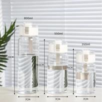 MUJI Style Portable Plastic Cup with Handle and Straw for Student Office Home 350ml 550ml 800ml 350ML balta