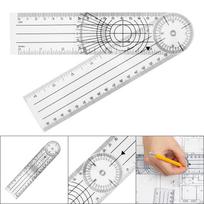 7 Inch Clear Plastic 360 Degree Rotatable Goniometer Dual Scale Angle Measuring Tool For Precision Angle Checking Marking