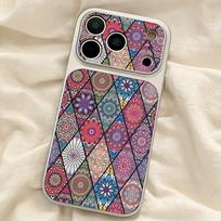 Large Window Synthetic Leather Casing for iPhone Colorful Totem Printed Patterned Plain Shell Soft Case Protective Cover | BP B033 iPhone X / iPhone Xs
