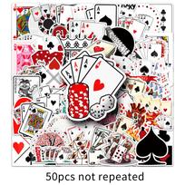 50 Poker Card Stickers: Trendy Waterproof Graffiti for Suitcases, Computers, and Notebooks