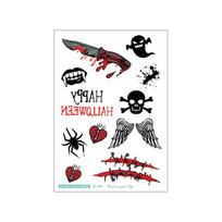 Ruikalong Halloween Horror Waterproof Tattoo Stickers - Prank Scar Designs 105 x 150 mm