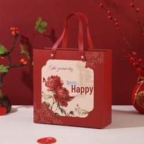 Chinese Style Wedding Engagement Candy/Towel Gift Box, Red Handheld Drawer Design 13.5x13.5x5.5 cm raudona