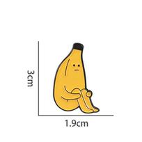 Banana Brooch Enamel Pin Cartoon Fruit Cute Lazy Character Badge for Sweater Dress Schoolbag one size