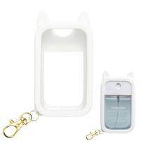 Silicone 45ml Refillable Hand Sanitizer Spray Bottle with Durable Protective Keychain for School Office and Travel A5