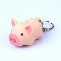 Cute Pig Key Ring with LED Light Sound Keychain Pendant for Car Backpack School Bag Gift for Girls Boys Women A1
