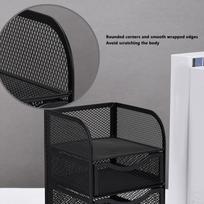 Metal Desktop Organizer Black Stationery Organizer Pen Container Desk Organizer  For Office