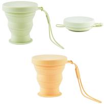 Folding Cup, Folding Cup with Lid, 180ml, Multifunctional, Heat Resistant, 5.8 x 8.8cm geltona