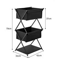 TARKA Camping Shelf 3 Layers Folding Rack BBQ Picnic Dinnerware Storage Rack Outdoor Travel Car Portable Foldable Shelf Storage Style