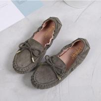 Doudou Shoes Women's Flat Outer Wear Lazy Soft Bottom Large Size All-match Comfortable Pregnant Women Work Shoes 35 tamsiai žalia spalva