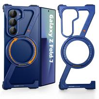 Eary Frame Case for Samsung Galaxy Z Fold 7 for Magsafe 360°Rotation Magnetic Stand Metal Phone Case Shockproof Protector Cover For Galaxy Z Fold 7 mėlyna