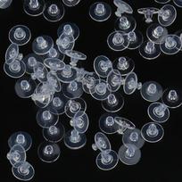 100 vnt. permatomų silikoninių auskarų kamštelio stulpeliai Auskarų išvados nugarėlės veržlės gryna