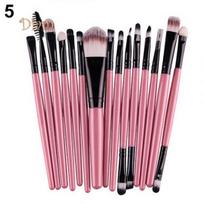 15 vnt. Makiažo Akių šešėlių Antakių Tušo Lūpų Kempinė Akių kontūro Teptukų Rinkinys Pink + Black