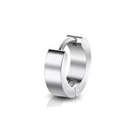 1vnt mados unisex mažas lankelis, titano plienu padengtas Huggie auskaras, papuošalas, dovana 4 x 9mm white