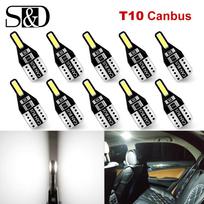 10 vnt. T10 W5W Led lemputė 168 194 LED automatinė lemputė, skirta automobilio stovėjimo šviesos prošvaisai, kupolo skaitymo vidaus bagažinės lemputė 12V 6000K balta