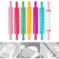 Nonstick Pin Fondant Dough Embossed Roller Mold Cake Decorating Tool Kitchen Accessories Baking Tool gray