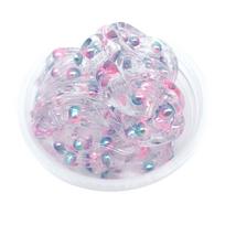 Clear Crystal Slime Multicolor Beads Fluffy Soft Clay Decompression Kids Toy violetinė