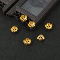 Lotoso žiedų padengimas laisvas tarpiklis karoliukų dangteliai Kūgio galo karoliukai dangtelis Filigranas, skirtas „pasidaryk pats“ papuošalų kūrimui 13×6mm 2pcs auksas