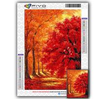 Deimantinis dažymas Sezonas Deimantinis siuvinėjimas Medžio kraštovaizdis Visas gręžimo kvadratas Deimantinė mozaika kryžminio dygsnio namų apdaila Full Round 20X30CM