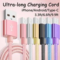 Itin ilgas 1M / 2M / 3M greito įkrovimo kabelis USB įkroviklio laidas, skirtas iPhone / Android / C tipo 0.25m for Android juoda