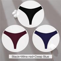 FINETOO Medvilninės stringai moterims 3 vnt./rinkinys Minkštos T-back kelnaitės S-XL Moteriški G-string apatiniai žemas juosmuo Medvilninės kelnaitės Lingerie Naujas XL