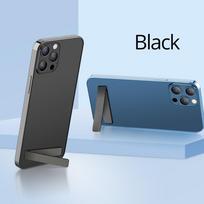 Fonken metalinis telefono laikiklis Universalus mini sulankstomas stalinio stovo laikiklis iPhone Samsung Xiaimi Huawei L formos nugaros lipdukas juoda