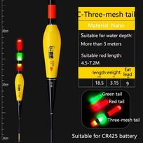 „Long Shot Big Fish“ elektroninės plūdės plūduras „Smart Float“ viršutinė šviesa plūduriuojanti elektroninė plūdinė uodega Three-mesh tail-C