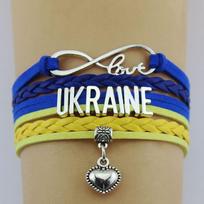 Ukrainos vėliava Laimingos apyrankės Širdies žavesio pynimo virvė vyrams Moterų rankų darbo pintinė odinė apyrankės Ukrainietiška papuošalai Dovana