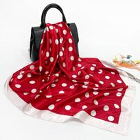 Taškinio spausdinimo galvos juosta Hijab kaklaskarės moterims kvadratinės skaros, apvyniojamos bandana galva 90*90 cm kvadratinis skarelė, kaklaskarė 90cm raudona