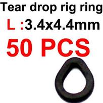 50PCS Carp Fishing Rig Rings Flat Oval Tear Drop Rig Rings Hair Rig  Pearl Shape Micro Ring For Carp Rigs Terminal Tackle