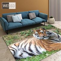 Tigro kilimas svetainės dekoravimui 3D laukinio gyvūno grindų kilimėlis prieškambariui minkštas miegamojo kilimėlis lovos šonui namams 40x60cm 1pcs