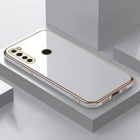 Prabangus kvadratinis silikoninis telefono dėklas, skirtas Xiaomi Redmi Note 8 2021 8T 8A 7 5 Pro Coque Ultra Thin Protection Minkštas galinis dangtelis Redmi Note 8 balta