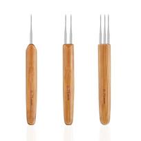 Kabliuko įrankis 3 vnt nėrimo kabliukai adatos įrankis nėrimo kabliuko adata plaukams dreadlock braid Craft 0,5 mm 1 kabliukas 2 kabliukai 3 kabliukai One Size beige