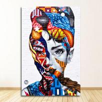 Drobės paveikslai ant sienos Paveikslai namų dekorui Gatvės grafiti sienų menas Drobės atspaudai Abstraktus pop menas Merginos Akvarelė 21cm×30cm NoFrame