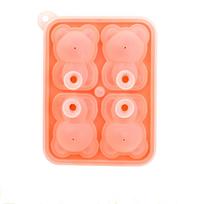 4 tinklelis 3D mažo meškiuko formos ledo kubelio silikoninė formelė Little Bear ledo bloko forma buitinė ledų ledų dėžutė ledo forma oranžinė