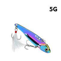 Spalvingi VIB blizgučiai ilgamečiai masalas, pilnas plaukimo sluoksnis, naikinantis vibraciją, metalinis VIB imitacinis masalas Drakono dantys netikras masalas 5g