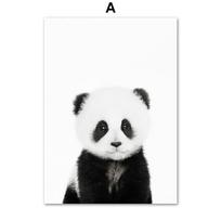 Dramblys liūtas lokys žirafa panda tigras meškėnas sieninis meno spaudinys, drobė, tapyba jaunikliu, plakatas vaikams berniukams mergaitėms vaikų kambario dekoras 21X30cm No Framed