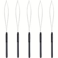5 vnt. plaukų priauginimo kilpos įvėrimo įrankis su vieliniu kabliuku ir karoliukų uždėjimo įrankis, plastikinis plaukų priauginimo kilpos adatas 5pcs