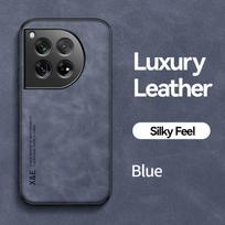 KEYSION Luxury Retro Leather Case for OnePlus 12 5G 11R 5G Soft Silicone+PC Shockproof Phone Back Cover for OnePlus 1+ Ace 2 Pro for OnePlus 12 5G mėlyna