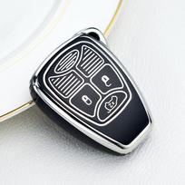 3 mygtukų TPU automobilio raktų dėklo dėklas, skirtas Jeep, skirtas Chrysler 200 300 Aspen PT Cruiser Sebring, skirtas Dodge Durango Avenger Charger juoda