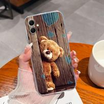 Telefono dangtelis skirtas Samsung S24 Plus A35 A05S Xcover 7 S23 FE A34 A55 buferis skaidrus silikoninis minkštas super smūgiams atsparus žvaigždėtas dangus lokio korpusas, skirtas Galaxy Samsung S24 Ultra