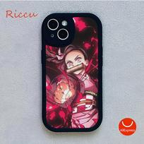 Anime Demon Slayer Kamado Nezuko telefono dėklas, skirtas Iphone 14 13 11 12 Pro MAX 12 MiNi 7 8 plius XS XR, ėriuko oda, apsauginiai dangteliai 13 pro max